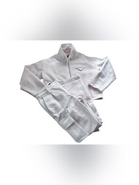 Fashion Nova White Textured Two-Piece Suit Set